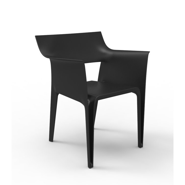 Pedrera Black Resin Outdoor Dining Chair with Cushion