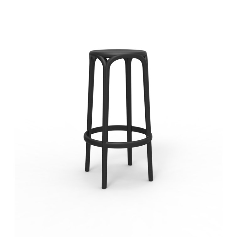 Urban Bridge-Inspired Black Matte Bar Stool in Polypropylene
