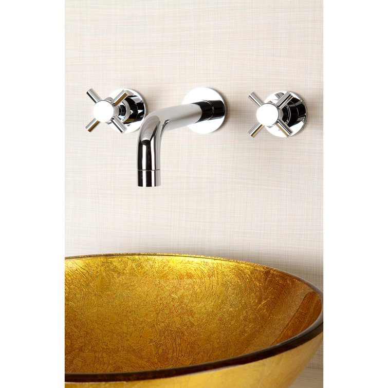 Concord Chrome Wall Mounted Bathroom Faucet with Dual Handles