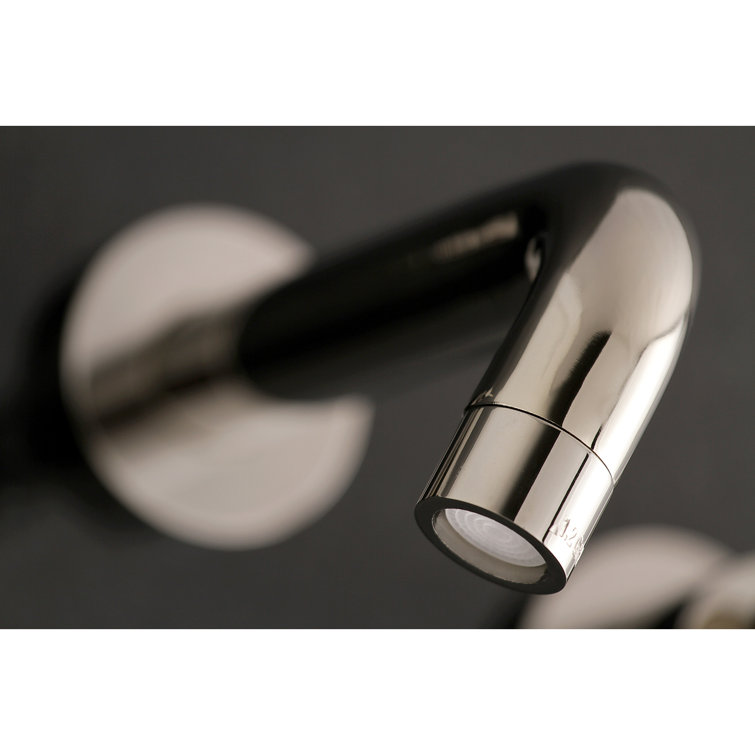 Concord Brushed Brass Dual-Handle Modern Wall Mount Faucet