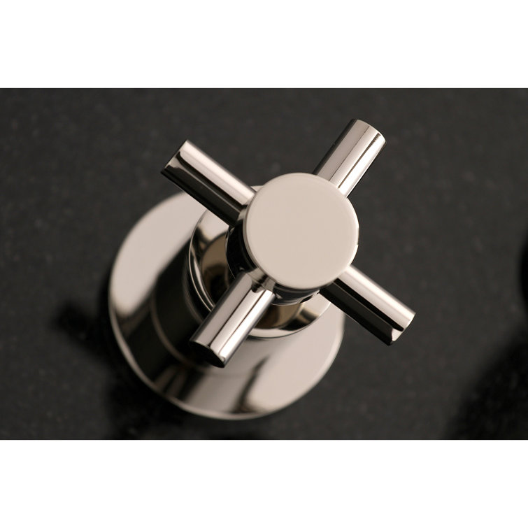 Concord Brushed Brass Dual-Handle Modern Wall Mount Faucet