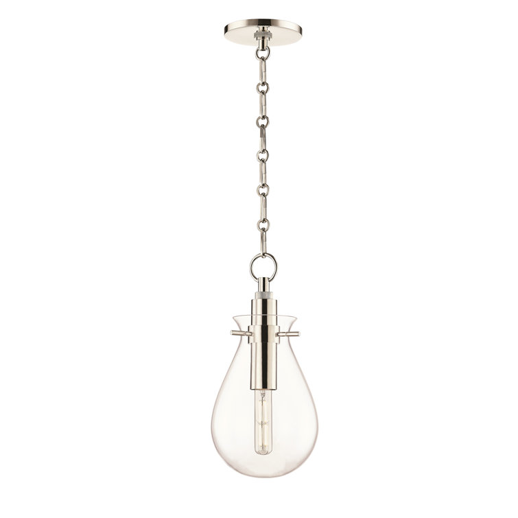 Polished Nickel Clear Glass LED Pendant Light