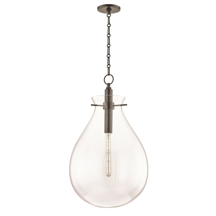 Old Bronze 30.5" Glass LED Pendant Light