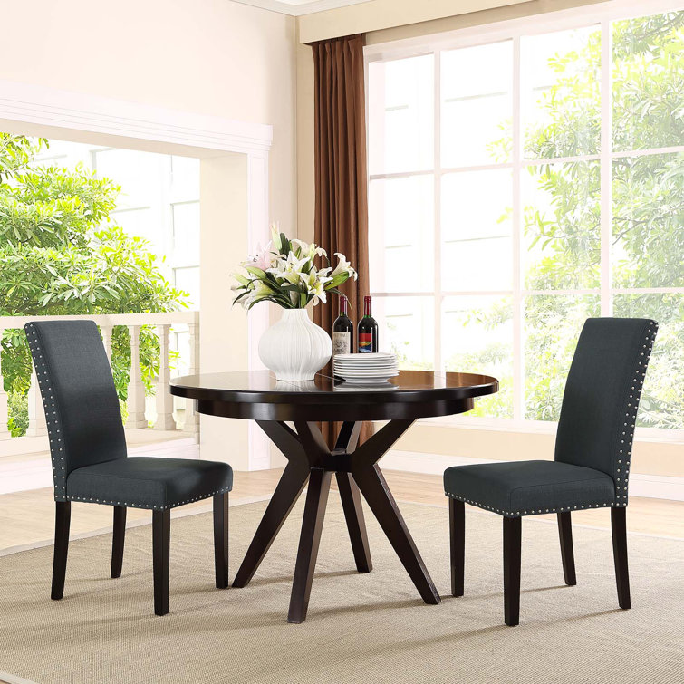 Parcel Gray Upholstered Parsons Dining Side Chair Set of 2