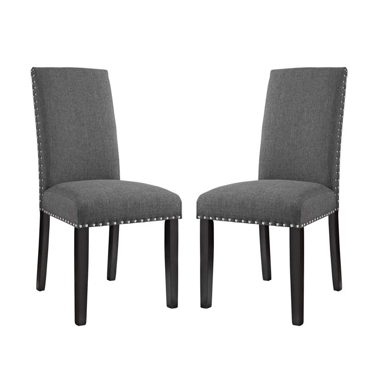 Parcel Gray Upholstered Parsons Dining Side Chair Set of 2