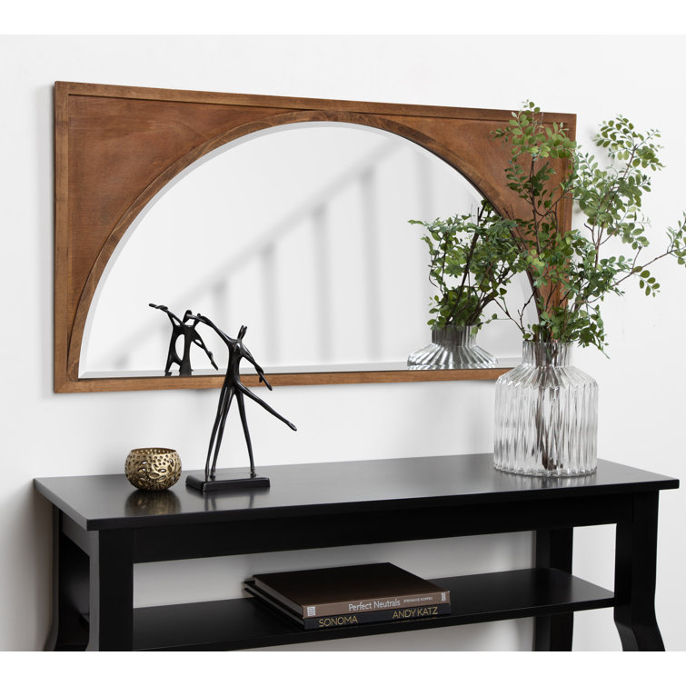 Andover Light Brown Solid Wood Full-Length Arch Mirror