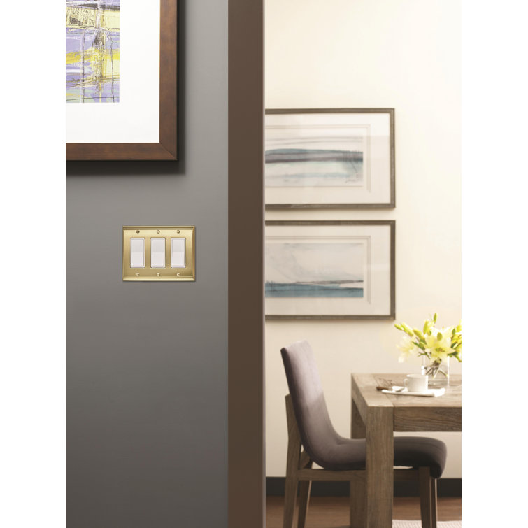 Golden Champagne 3-Gang Rocker Switch Wall Plate