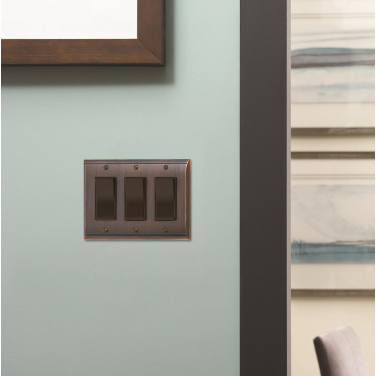 Oil Rubbed Bronze Triple Rocker Switch Wall Plate