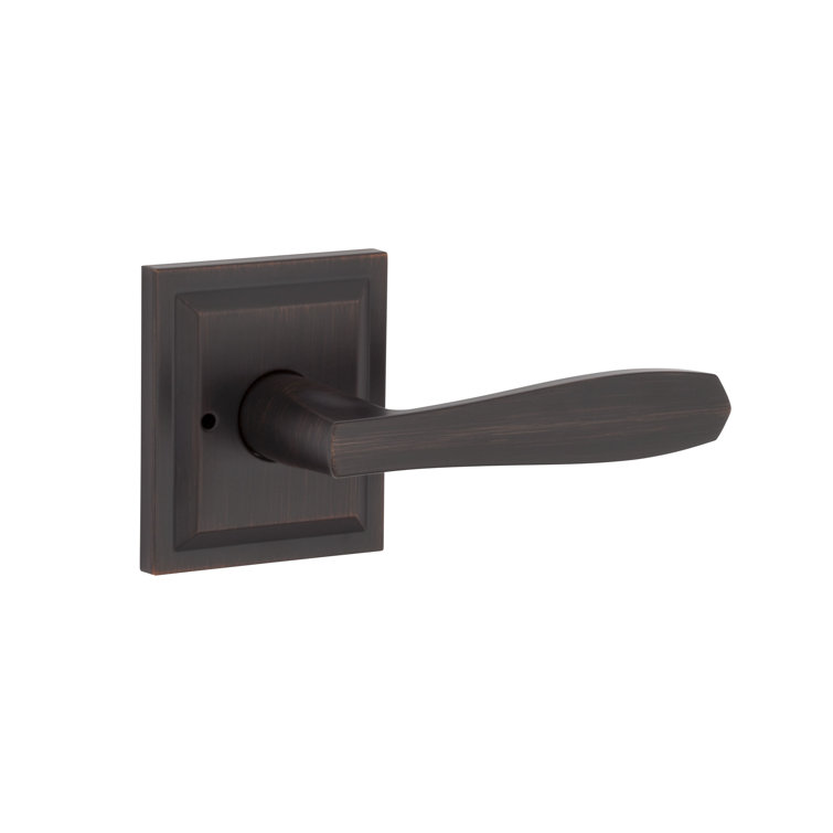 Venetian Bronze Square Backplate Bed/Bath Privacy Lever Handle