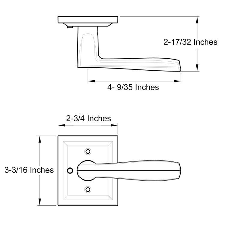 Venetian Bronze Square Backplate Bed/Bath Privacy Lever Handle