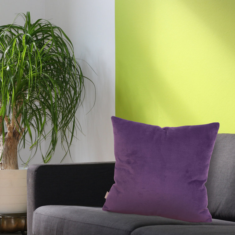 Bella Eggplant Velvet 20" Square Throw Pillow