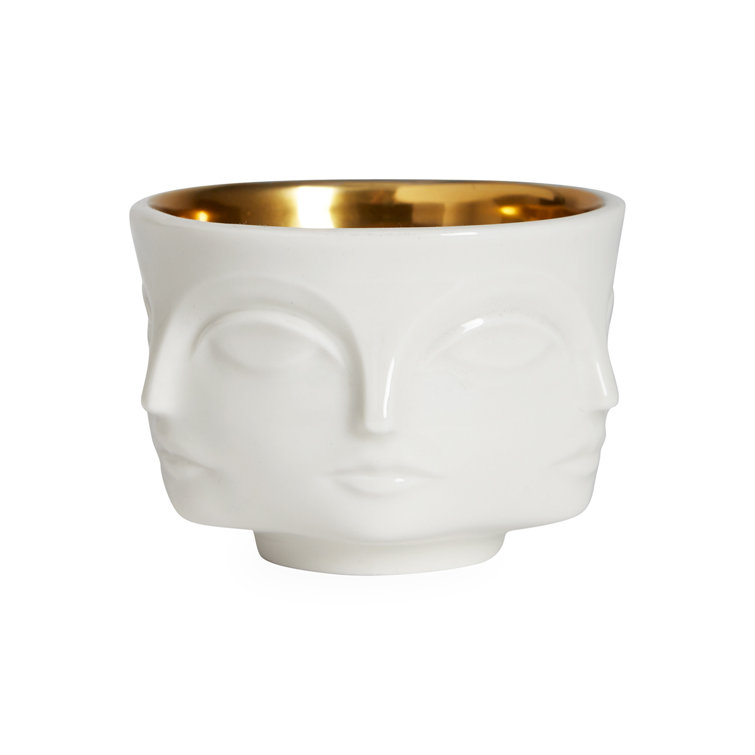 White and Gold Ceramic Muse Votive Holder