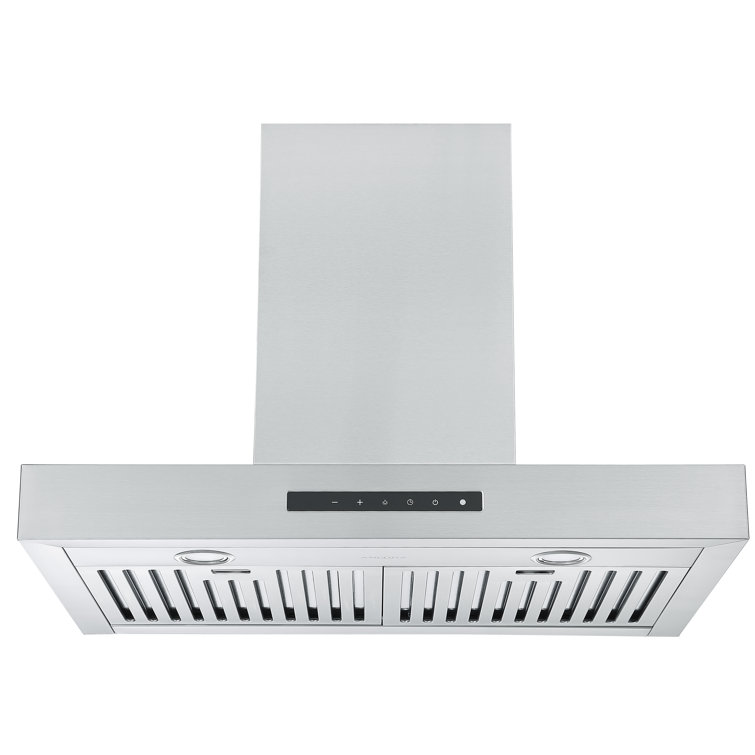 Ancona 30" Stainless Steel Convertible Wall Mount Range Hood with LED Night Light