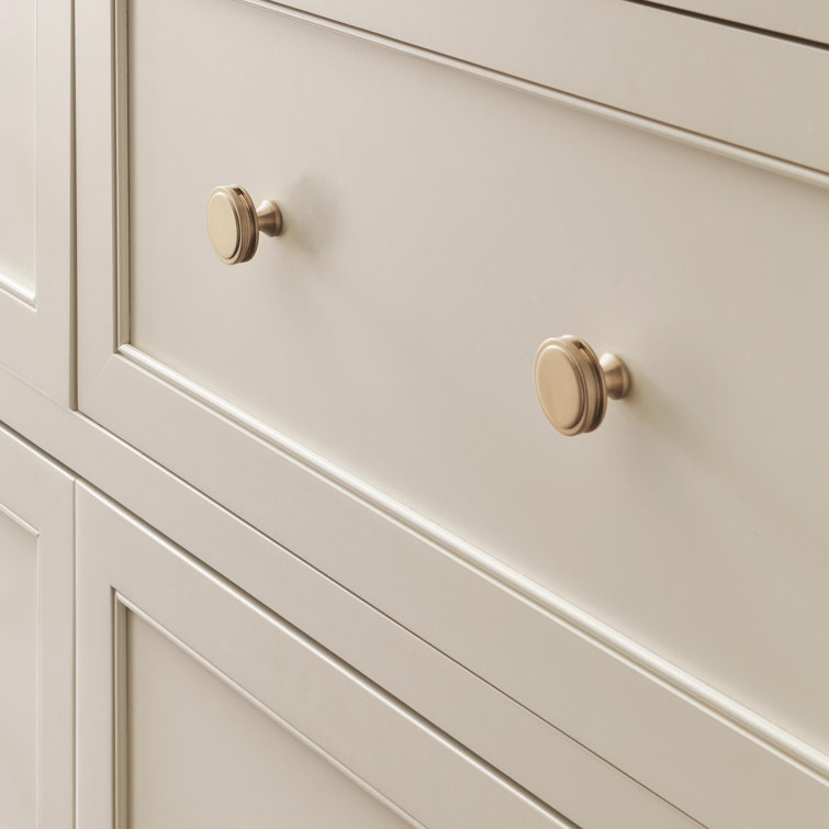 Golden Champagne Round Steel Cabinet Knob with Mounting Hardware