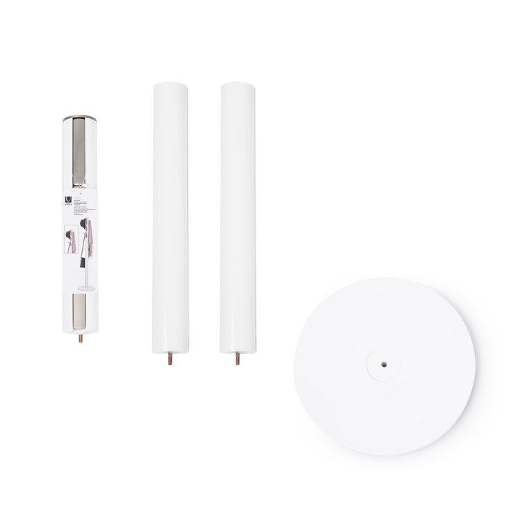 Sleek Flapper 9-Hook White Wooden Freestanding Coat Rack