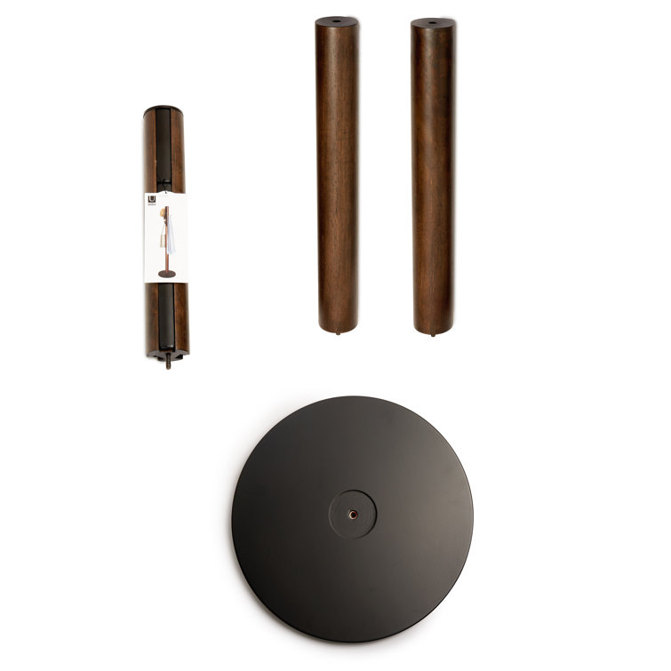 Flapper Sleek Black/Walnut 9-Hook Freestanding Coat Rack