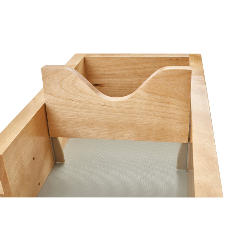 Maple Wood & Steel 27.56" Vanity Base Cabinet Pull-Out Organizer