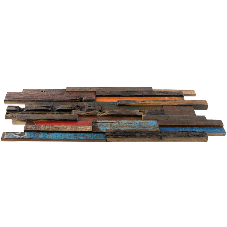 Castaway Multicolor Reclaimed Wood Mosaic Wall Tile