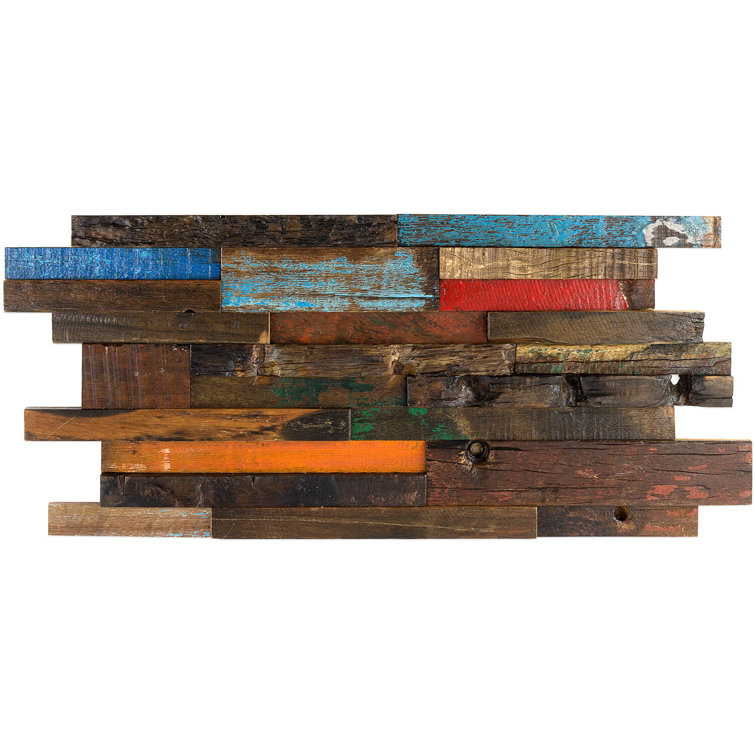 Castaway Multicolor Reclaimed Wood Mosaic Wall Tile
