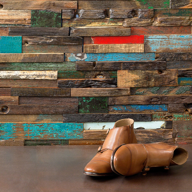 Castaway Multicolor Reclaimed Wood Mosaic Wall Tile
