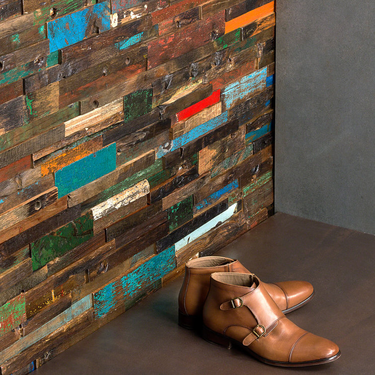 Castaway Multicolor Reclaimed Wood Mosaic Wall Tile
