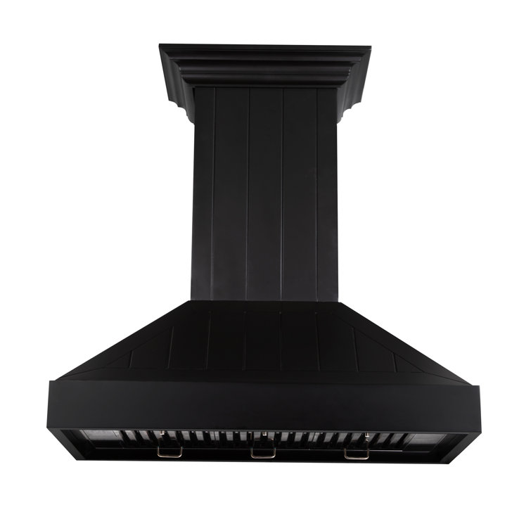36" Black Pine and Stainless Steel Wall Mount Range Hood