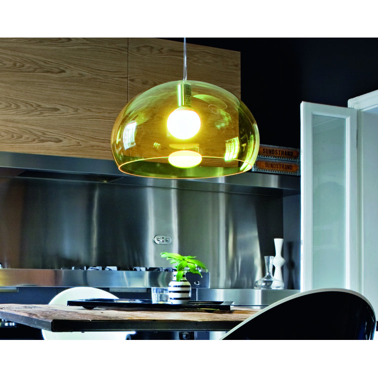 Matte Black 52cm LED Pendant Lamp with Crystal Accents