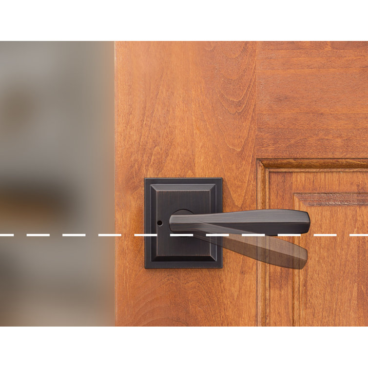 Venetian Bronze Square Backplate Bed/Bath Privacy Lever Handle