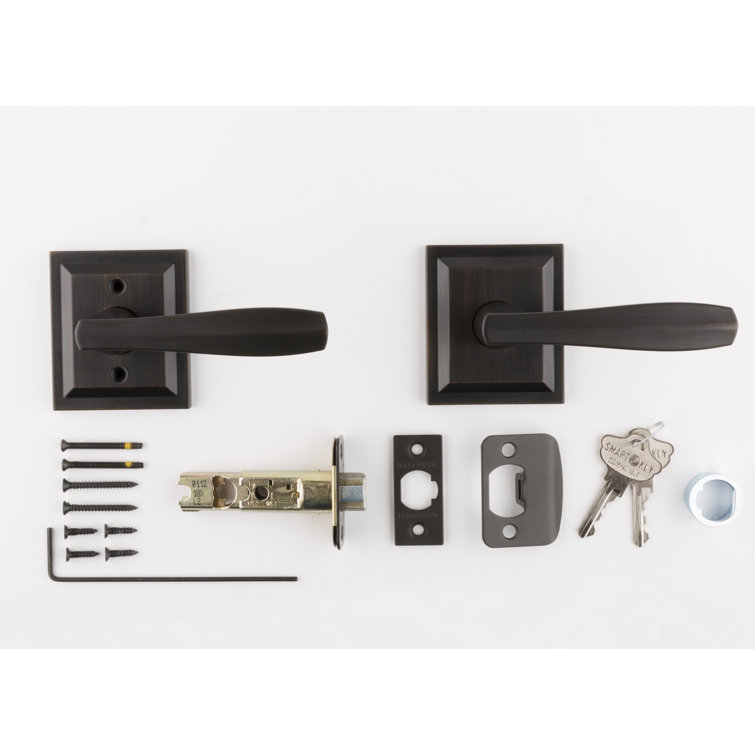 Venetian Bronze Square Backplate Hall/Closet Lever Handle
