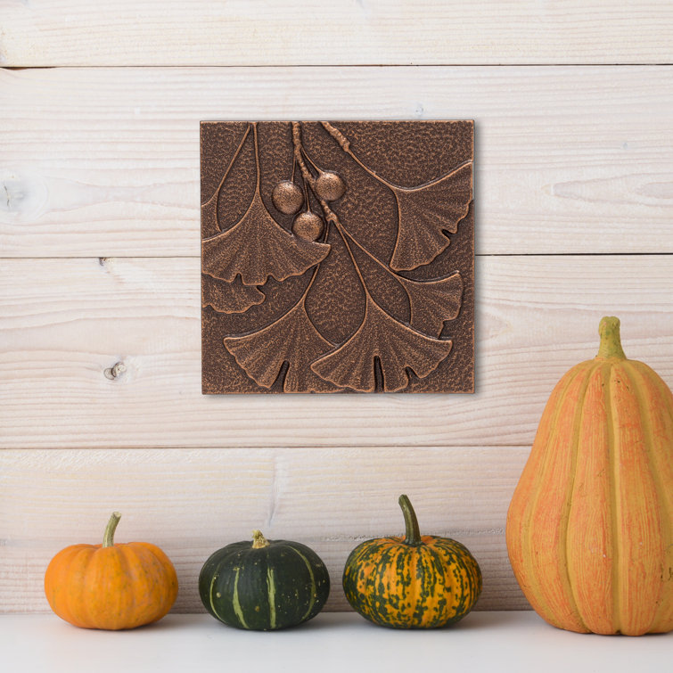 Antique Copper Gingko Leaf Aluminum Wall Decor