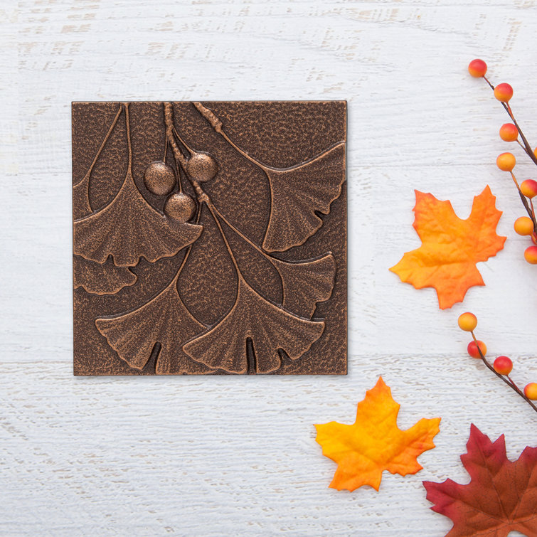 Antique Copper Gingko Leaf Aluminum Wall Decor