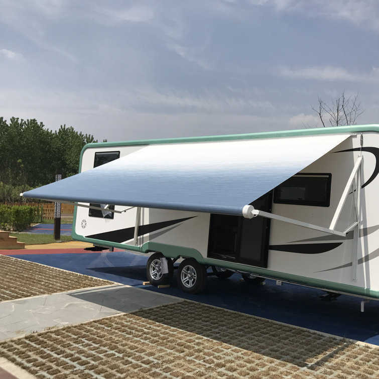 Blue Fade 10' x 8' Retractable RV and Patio Awning