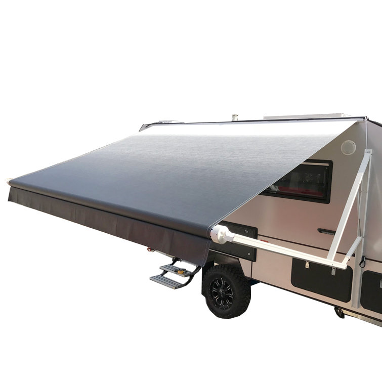 Gray Retractable PVC RV and Patio Awning