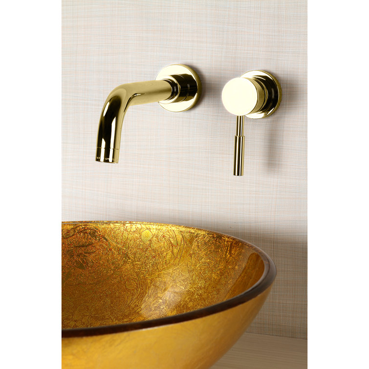 Concord Modern Wall-Mounted Polished Brass Bathroom Faucet
