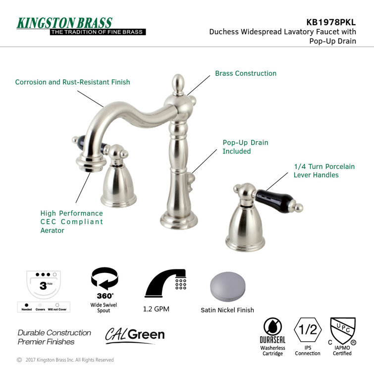 Duchess Elegance 8-Inch Widespread Bathroom Faucet in Brushed Nickel