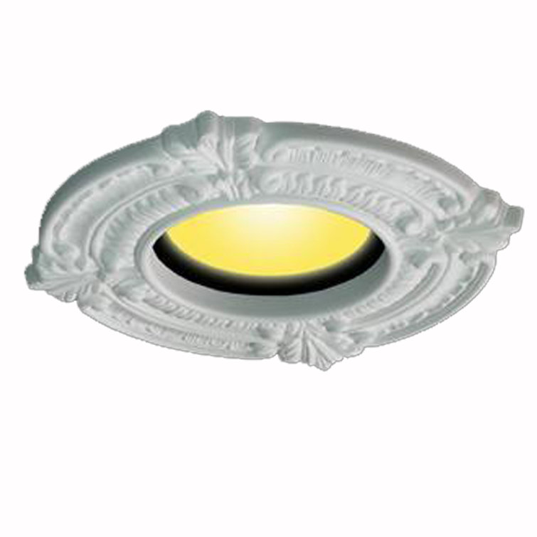 White Ornate Polyurethane Recessed Ceiling Medallion 6" ID x 10" OD