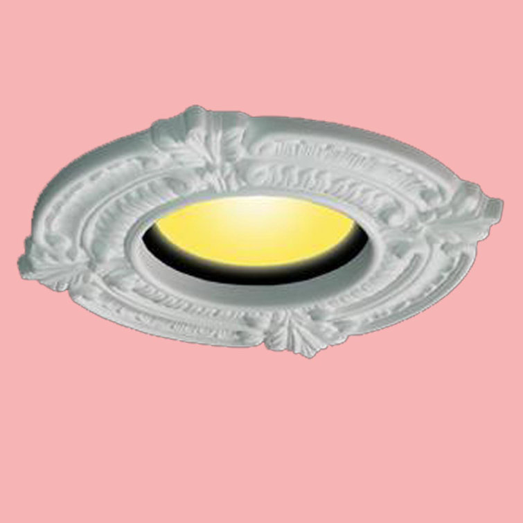White Ornate Polyurethane Recessed Ceiling Medallion 6" ID x 10" OD
