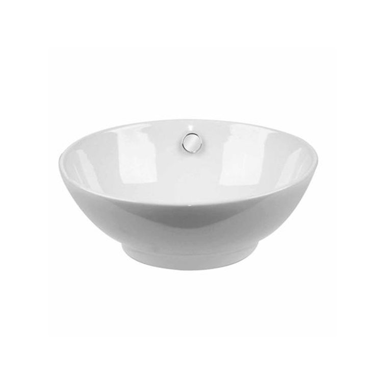 16.5'' Gloss White Ceramic Round Bathroom Vessel Sink