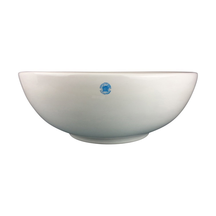 16.5'' Gloss White Ceramic Round Bathroom Vessel Sink
