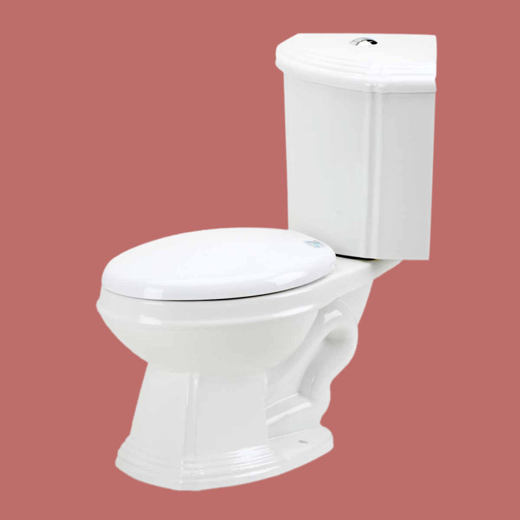 White Elongated Dual Flush Corner Toilet with Slow Close Seat