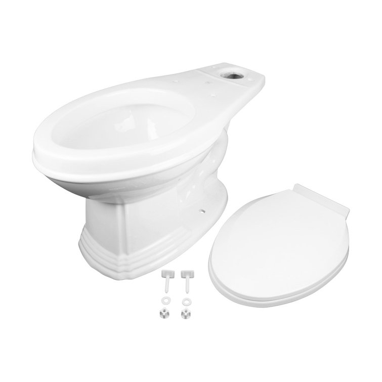 White Elongated Dual Flush Corner Toilet with Slow Close Seat