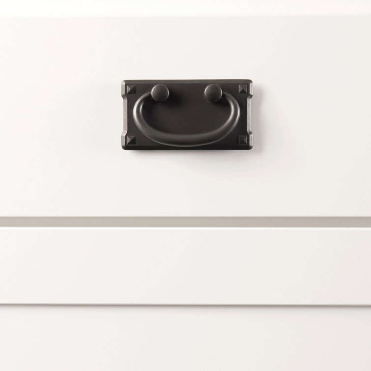 Antique Black Rustic Drop Bail Cabinet Pull with Mounting Hardware