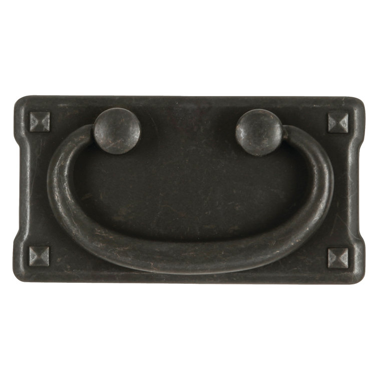 Antique Black Rustic Drop Bail Cabinet Pull with Mounting Hardware
