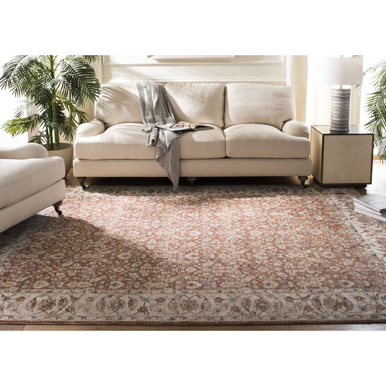 Helena Beige & Light Rust Hand-Knotted Wool Blend Area Rug