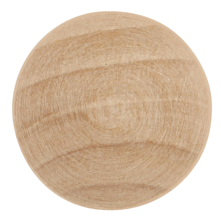 Unfinished Natural Wood Round Cabinet Knob with Mounting Hardware