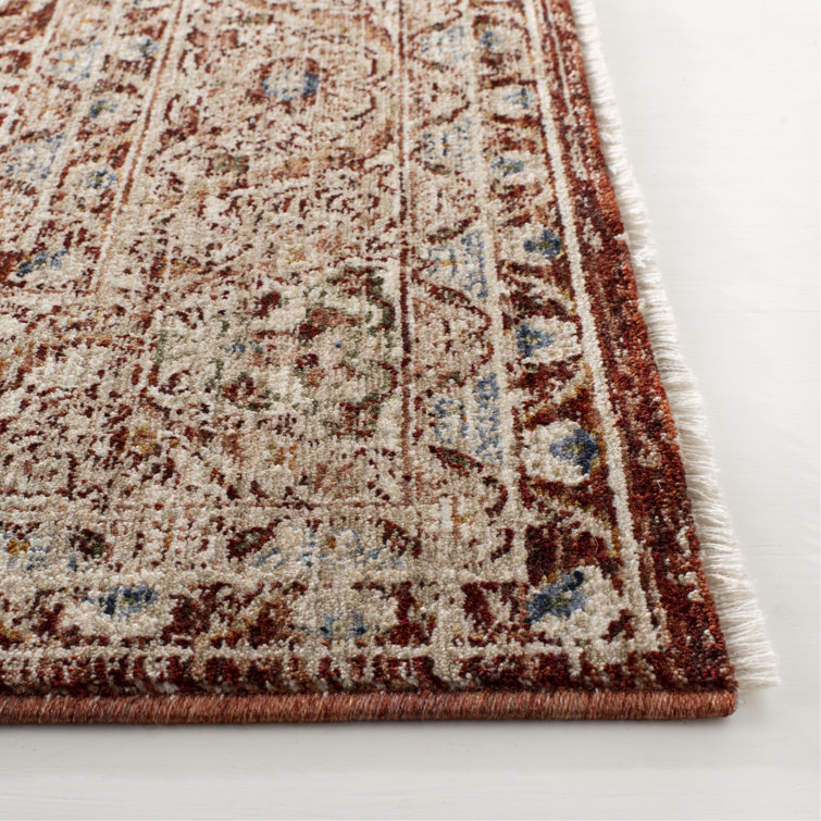 Warwick Oxblood Red Synthetic 5'3" x 7'6" Hand-Knotted Area Rug