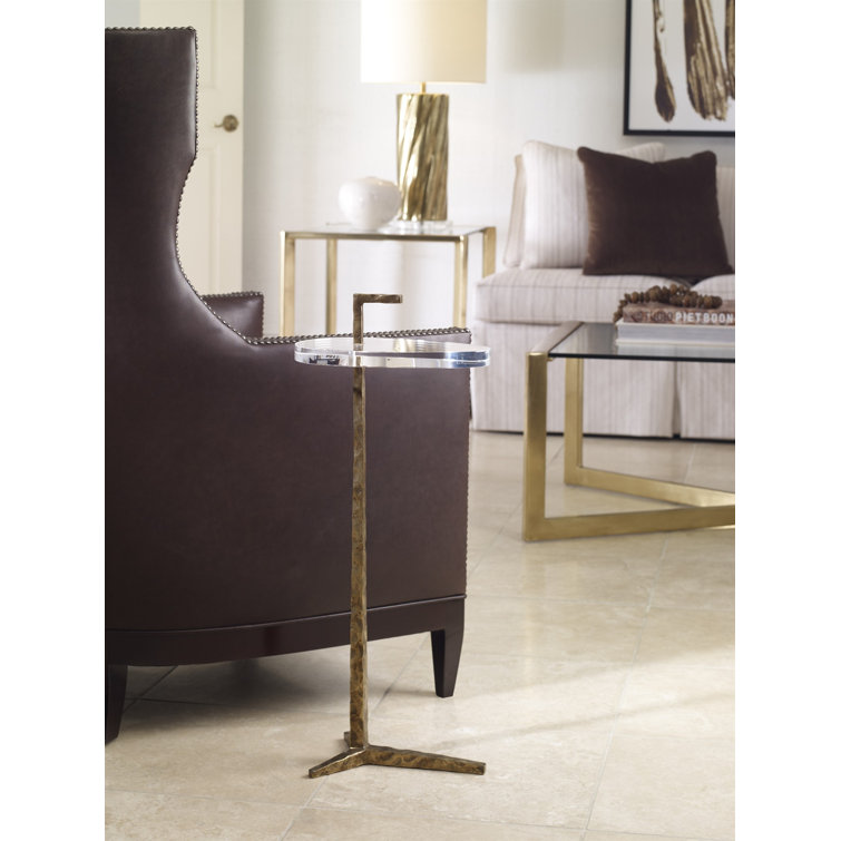 Antique Bronze Acrylic Grand Tour Pedestal End Table