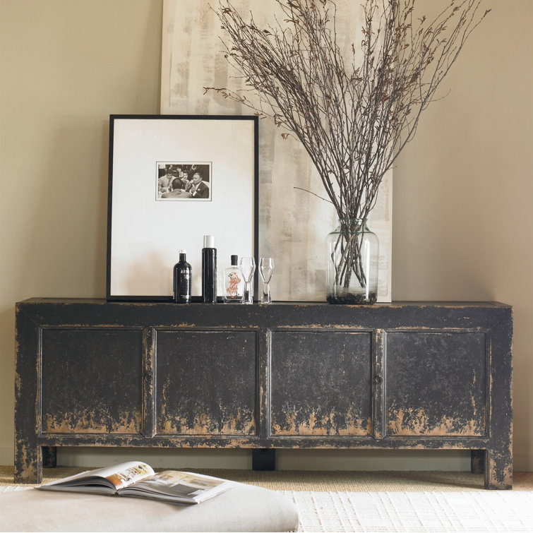 Ebony Finish 88" Wide 4 Door Sideboard