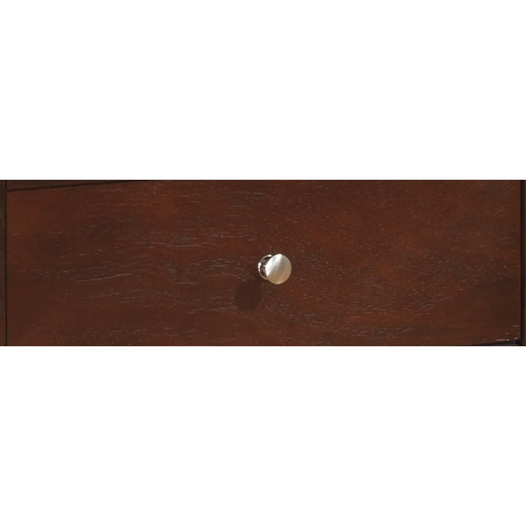 Cappuccino Solid Wood 3-Drawer Nightstand with Nickel Handles