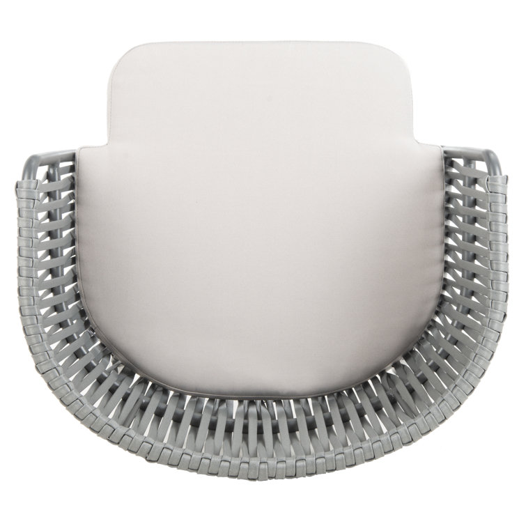 Gray Rope and Aluminum Outdoor Dining Chair with Cushions